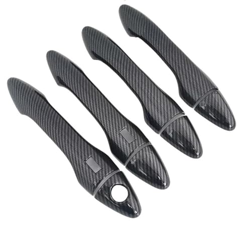 Poignée porte voiture fibre carbone noir brillant pour Hyundai Tucson IX35 2009-2014