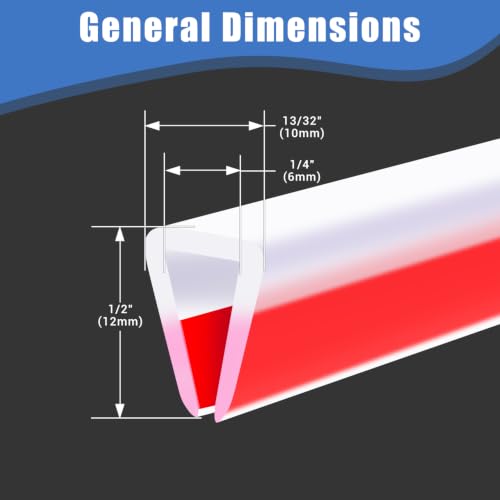 Clear Rubber Edge Trim, Self-Adhesive Silicone Edge Trim, Edge Protector for Sheet Metal, Glasses or Flexi Glasses, Silicone Rubber Material, Transparent Color, Fit 1/4"(6mm), 10Ft by Protalwell - Used condition - Image 2