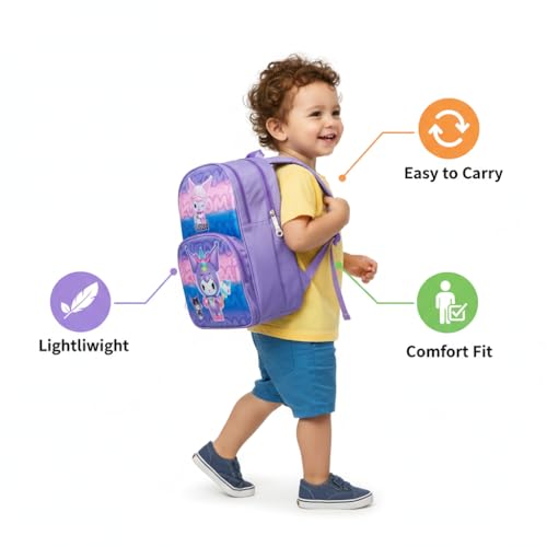 Image of Stylbase 15 Inch 3D Cartoon School Bag for Boys & Girls | Waterproof Lightweight Polyester Kids Backpack with Bottle Pocket | Ideal School Bags for Kids Nursery, LKGClass (3-5 Years)