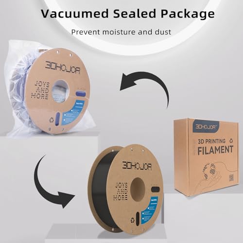 Image of 3DHoJor Update Basic PETG Filament 1.75mm, PETG 3D Printer Filament, 2.2 LBS (1KG) Cardboard Spool, Fit Most FDM 3D Printer, Black