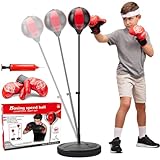 Saco de Boxeo para Niños, Juego de Boxeo con Soporte Altura Ajustable y Guantes de Boxeo, Bolsa de Boxeo para Ejercicio,...