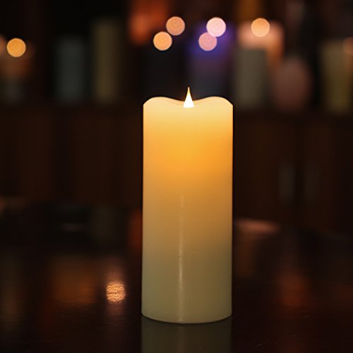 Remote Control Moving Wick Led Candle With Timer,Pillar Led Candle For Home And Parties, 3X7 Inches, Ivory #TOP1