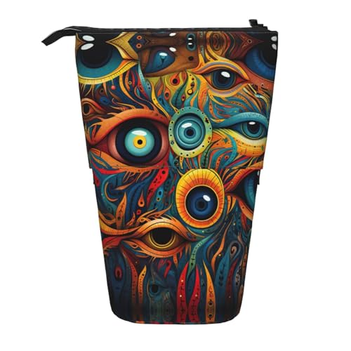 Pennväska Ögontryck Pappersvaror Teleskopisk Väska Med Dragkedja Pappersvara, För Skola, Kontor, Kosmetisk