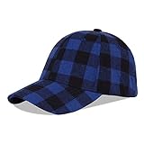 LANGZHEN Plaid Print Adjustable Baseball Cap Soft Cotton Blend Checked Print Outdoor Hat Cap for Men...