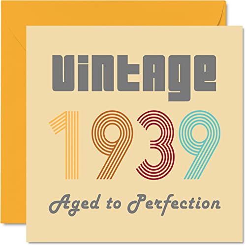 Tarjetas cumpleaños 83 hombres mujeres, vintage 1939 envejecido a perfección, 83 tarjetas cumpleaños divertidas ella, 145 mm x 145 mm, tarjetas felicitación cumpleaños gran abuelo, abuela, niñera, nan