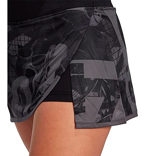 adidas Women's Club Tennis Graphic Skirt, Grey Five/Black/Carbon, XL - Image 6