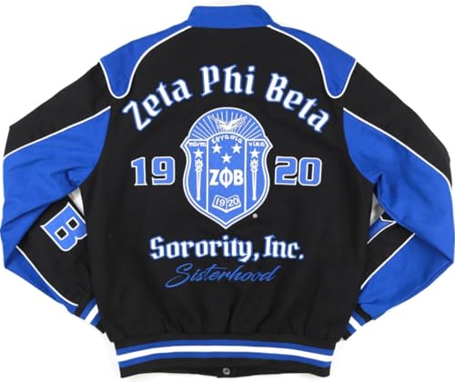 Big Boy Zeta Phi/Φ Beta Divine 9 S12 Racing Twill Jacket [Black] - ID#68412-15-208-0-02