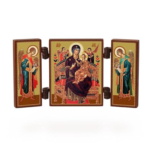 NKlaus - Gottesmutter All Königen - christliche Ikone Triptychon - Vsecarica - reise Altar Holz 36162