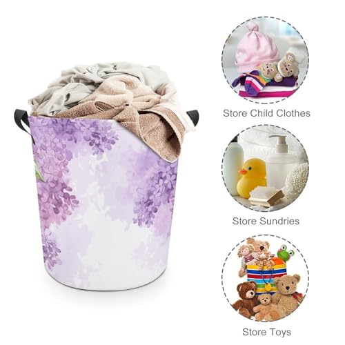 Panier à linge pliable lilas : la corbeille fleurie rétractable et esthétique - 4