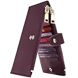 Travelambo Womens Walllet RFID Blocking Bifold Multi Card Case Wallet with Zipper Pocket (CH Red Wine 2393)