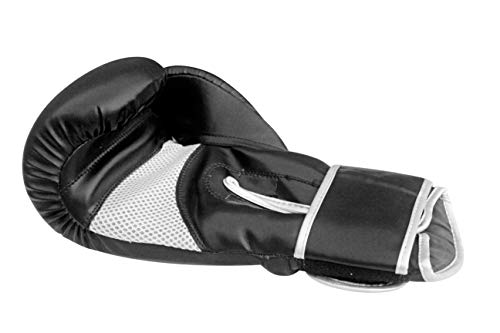 Athllete Boxing Gloves For Men & Women, Boxing Training Gloves, Kickboxing Gloves, Sparring Punching Gloves, Heavy Bag Workout Gloves For Boxing, Kickboxing, Muay Thai, Mma (Black/Silver, 12 Oz) #TOP2
