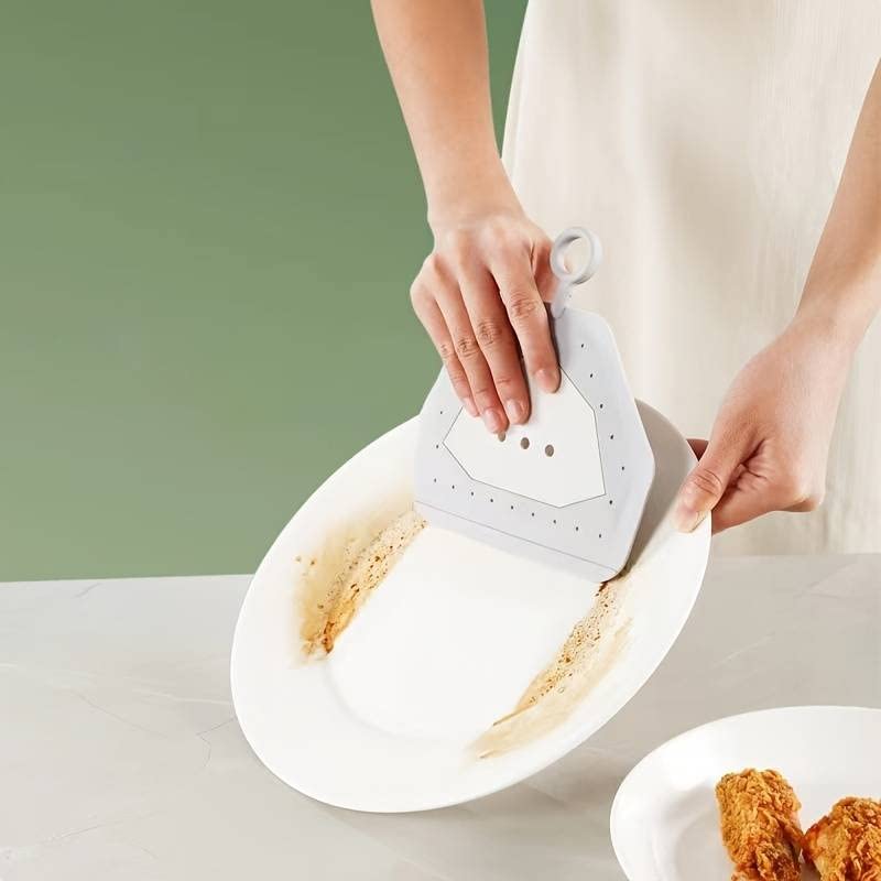 Bindex Plastic 2in1 Garbage Cleaning Sweeper Scrubber Oil Stain Cleaning Scraper | Desk Cleaning Set with Dustpan | Mini Dustpan and Wiper Set for Counter Table Household Clean Supplies (Pack of 1) 1