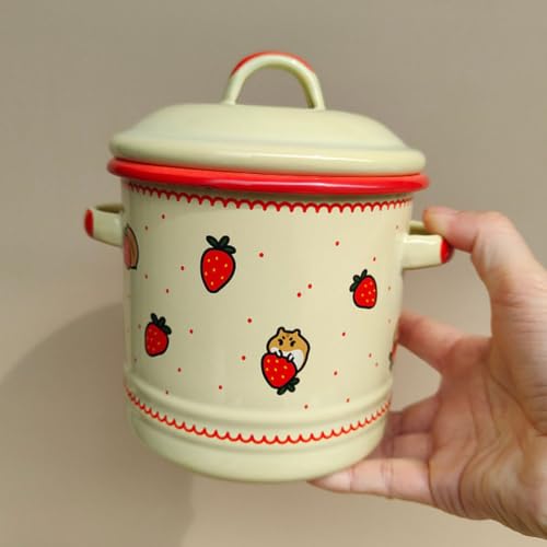 Tarro de esmalte de 1.2l estilo retro vintage para cocina 8
