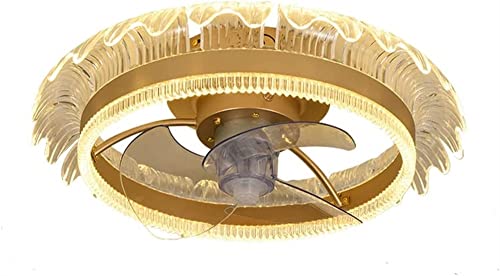 Lámpara de araña, ventilador de techo moderno de acrílico con luz LED, lámpara sencilla para el hogar, montaje empotrado, control remoto para cocina, dormitorio, sala de estar, comedor, casa de campo