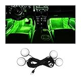 BESULEN Car Interior LED Lights, Automotive Ambient Neon Light Kit with USB Port, Car Accessories, Gifts for Men and Women, 4 in 1 Decoration Lights for Car, Garden, Home, Party（Green）