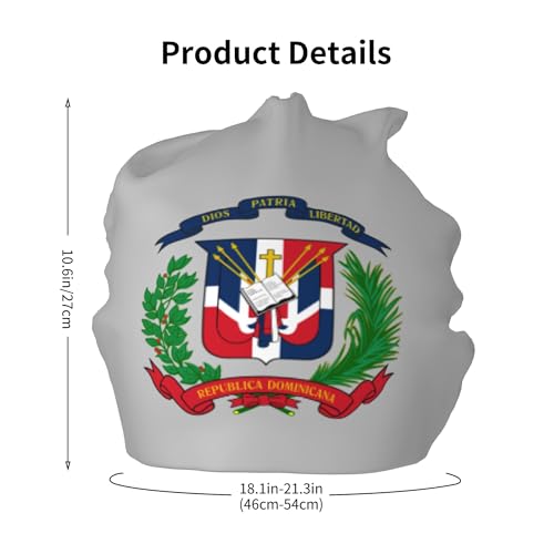 National Emblem of Dominican Children Hip Hop Knitted Hat Kids Elastic Leisure Knit Cap Warm Sleep Beanies Black2