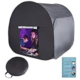 Sensorisches Zelt für Kinder zum Spielen und Entspannen | Hilfsmittel bei Autismus, SPD, Ängsten, Konzentrationsmangel | Dunkle Pop-up Höhle für autistische Kinder | für Zuhause oder Schule | Doppel