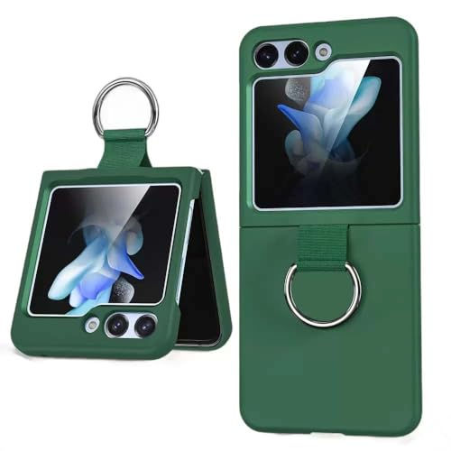 Image of Scalebee Back Cover for Samsung Galaxy Z Flip 7 / Flip7 5G Ultra Thin Slim Protective Case Cover with Metal Ring (Green)