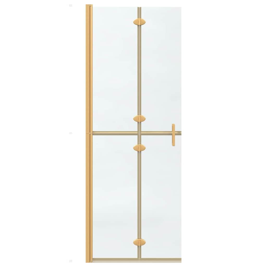 Parete doccia Walk-In Gold in alluminio e vetro di sicurezza monolastra 70x6,5x190 cm pieghevole per bagno con paraspruzzi e moderno divisorio