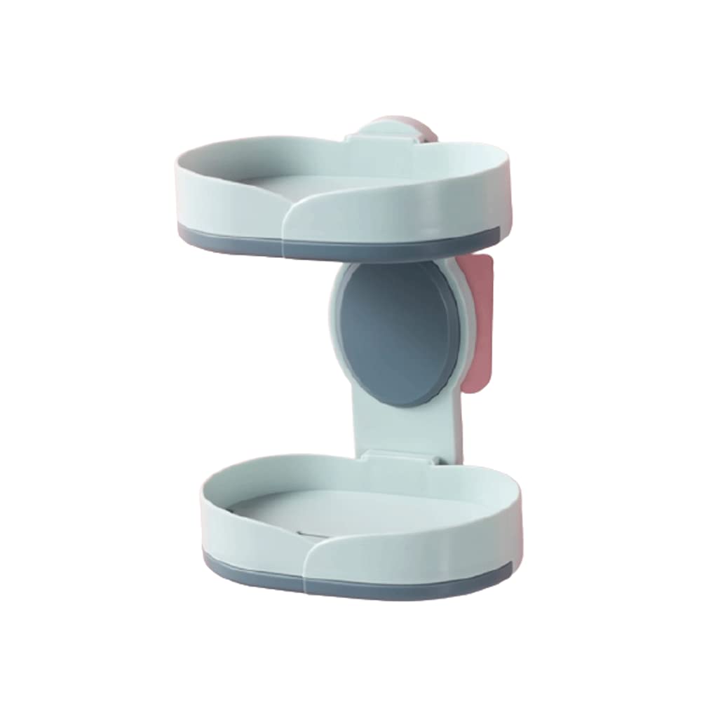 Soporte para jabón, Jabonera, jabonera, de Doble Capa con Drenaje automático, Pared y Adhesivo Que no Deja Marcas, Caja jabón encimera adsorción(Type a)