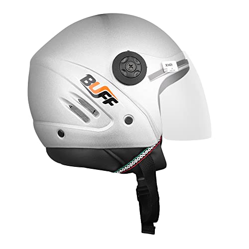 Image of Open Face Motorcycle Helmet for Men & Women | ISI Certified | Lightweight Helmet with Clear Visor - Medium