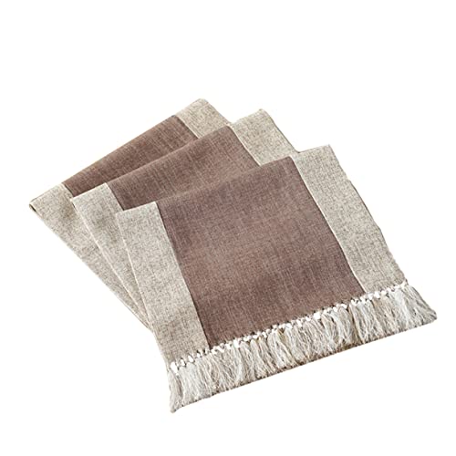 Chemin de table coton et lin résistant nappe lavable antitache pour table à manger - 2