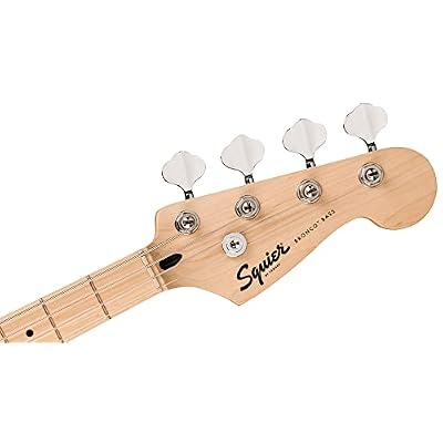 Fender Squier Sonic Bronco Bass Guitar - Arctic White Bundle with Rumble 15 Bass Amplifier, Cable, Tuner, Strap, and Austin Bazaar Instructional DVD