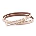 MoYoTo® Womens Adjustable Stylish Gold Metal Buckle Leather Waist Belts For Dresses (Gold)