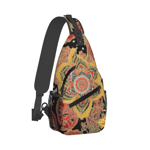 Mochila bandolera de tela africana para senderismo miniatura 2