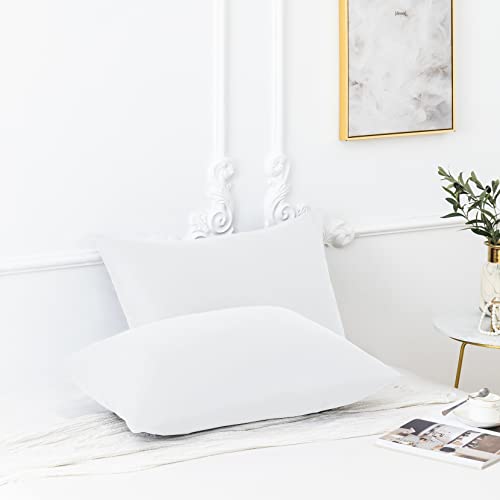 AYSW 18 Couleurs Lot 2 Taie d'oreiller 30 x 50 cm Blanc en Microfibre Fermeture Éclair Housse d'oreiller Anti-Acariens Hypoallergénique Zip Cover