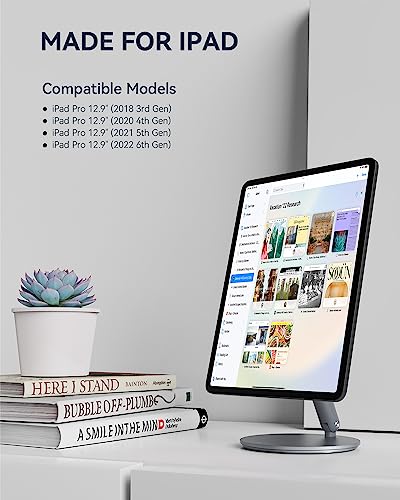 LULULOOK Magnetic Stand 360° Swivel Adjustabl Base Tablet Stand for iPad Pro 12.9'' 3/4/5/6th, iPad Air 13'' M2/M3 - Image 3