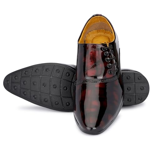 Image of GAUTAMFIT Men's Formal Classic Derby Lace-Up Formal Shoes for Office, Party,Wedding | Dress Shoes | Extra Cushioning Insole | Lightweight & Comfortable Stylish Shoes