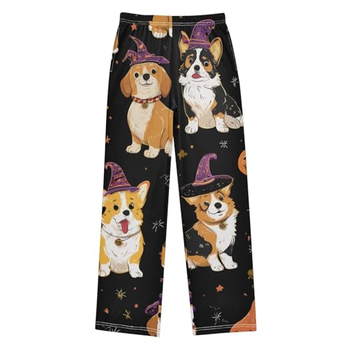 ZZXXB Witch Puppy Dogs Boys Long Pants Soft Trousers Elastic Waist Kids Lounge Bottoms with Pockets S-XL