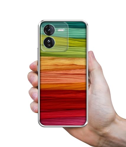 Image of Colorful Thread Design Printed Silicon Soft TPU Back Case Cover for iQOO Z9 5G, Multicolour