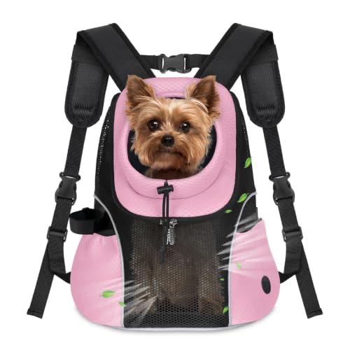 WOYYHO Pet Dog Carrier Backpack, Ventilated Mesh Small Dog Front Backpack