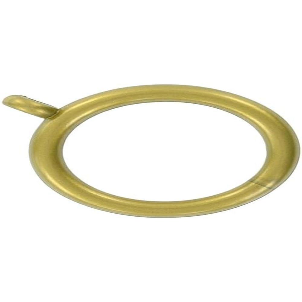 Merriway Brass Bh03234 (8 Pcs) Plastic Curtain Drapery Pole Rod Rings With Fixed Eye, Inner Diameter 35Mm (1.3/8 Inch) Outer Diameter 45Mm (1.3/4 Inch) Antique - Pack Of 8 Pieces
