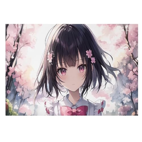 Cuadro decorativo para sala de estar con póster de anime de niña de dibujos animados 40x60 cm