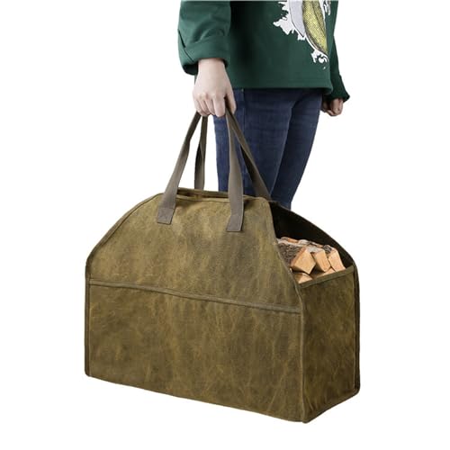 Canvas Generico Canvas Firewood Tote Bag Portatile Porta-Braciere Organizzatore Multiuso per Campeggio Piquenique e Uso Quotidiano