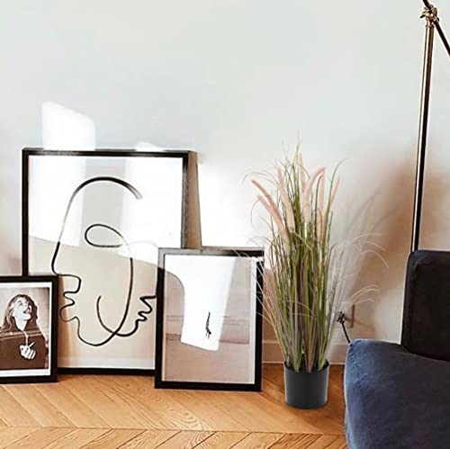 Hollyone 70CM Artificial Plant Pink Foxtail Pampas Grass, Plastic Plants Grass Tall Fake Plant, Large Decorative Faux Plants for Indoor Outdoor Home, Living Room, Office Decoration