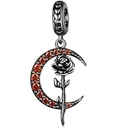 Qings 925 Sterling Silber Halloween Charms, Fledermaus Spinne Totenköpfe Hexe Rose Skelett Hand M...