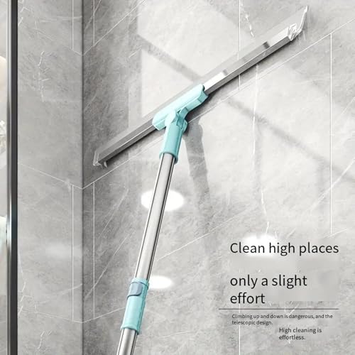 Image of Magic Broom Silicone Floor Wiper - Floor Cleaning Tool Stainless Steel Extendable Big Handle Bathroom and Kitchen Ghar ka Wiper (50cm Broom Squeegee)