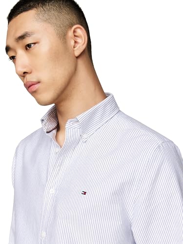 Image of Tommy Hilfiger Men's Long Sleeve Oxford Shirts in Regular Fit, Men's Button Down Shirts, Also Available in Big and Tall