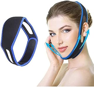 Facial Slimming Strap, Face Lifting Slimming Belt Facial Cheek V Line Lifting Up Bandage Patch Double Chin Reducer Sagging Skin Remover Painless Anti Wrinkle Breathable V Shaped Face Band (Blue)