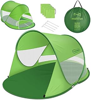multifun UPF 50+ Easy Pop Up Beach Tent, Large 3-4 Person Sun Shelter
