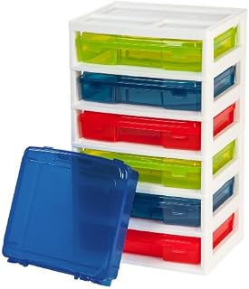 IRIS USA 6-Case Activity Chest with Organizer Top, Assorted Colors