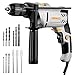 DEKOPRO 710W Schlagbohrmaschine – Bohrhammer mit 0-3000 U/min, 13mm schlüsselloses Bohrfutter, 360° verstellbarer Griff für Beton, Mauerwerk, Holz & Weichmetalle – inkl. 12 Bohrern und Zubehör