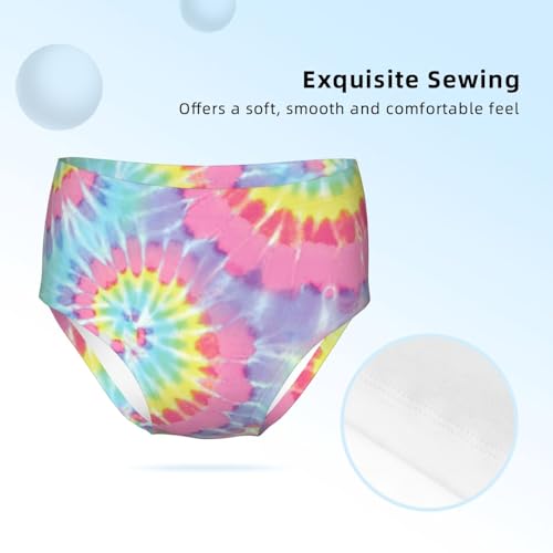 Retro Tie Dye Pastel Colors Girls' Underwear Soft Cotton Little Girls Panties Comfort Briefs3