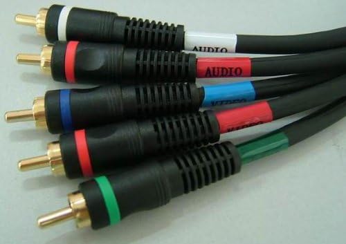 5 RCA Component Video with 2 RCA Audio Cable (25 feet, Black)