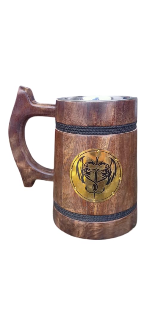 HIZA INTERNATIONAL Wooden Mug - Mango Wood - Rounded - 400ml - Gift Mug