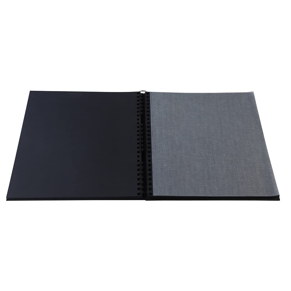 Exacompta - ref. 16981E - 1 Spiraalgebonden fotoalbum ARAMY - 360 foto's - 60 zwarte pagina's - formaat 32x32 cm - omslag in zwart papier met textieleffect - goudopdruk - FSC® gecertificeerd